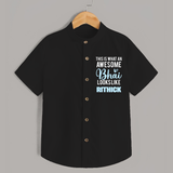 This is What an Awesome Bhai Looks Like Shirt | Personalized Baby Shirt for the Awesome Brother - BLACK - 0 - 6 Months Old (Chest 23")