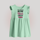 This is What an Awesome Behen Looks Like Baby Frock | Custom Baby Frock for the Awesome Sister - MINT GREEN - 0 - 3 Months Old (Chest 17")
