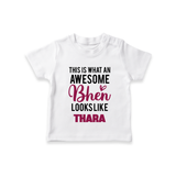 This is What an Awesome Behen Looks Like T-shirt | Custom Baby T-shirt for the Awesome Sister - WHITE - 0-5 Months Old (Chest 17")