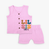 Lil Sis Jabla Set | Personalized Baby Jabla Set for the Little Sister - BABY PINK - 0 - 3 Months Old (Chest 9.8")