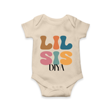 Lil Sis Romper/onesie | Personalized Baby Romper/onesie for the Little Sister - IVORY - New Born (Chest 14")