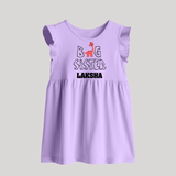 Big Sister Baby Frock | Personalized Baby Frock for the Big Sister - LILAC - 0 - 3 Months Old (Chest 17")