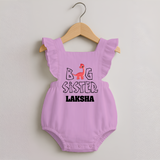 Big Sister Romper Frock | Personalized Romper Frock for the Big Sister - BABY PINK - 0 - 3 Months Old (Chest 19")