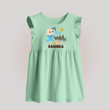 Happy Rakhi Baby Siblings Graphic Baby Frock – playful sibling interaction with Rakhi. - MINT GREEN - 0 - 3 Months Old (Chest 17")