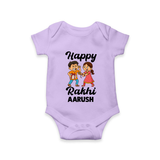 First Rakhi Celebration Baby Romper – general Rakhi theme for baby. - LILAC - New Born (Chest 14")