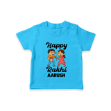 First Rakhi Celebration Baby TShirt– general Rakhi theme for baby. - SKY BLUE - 0-5 Months Old (Chest 17")