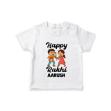 First Rakhi Celebration Baby TShirt– general Rakhi theme for baby. - WHITE - 0-5 Months Old (Chest 17")