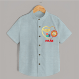 Gift & Rakhi Heart Print Shirt – heart-shaped rakhi with gifts illustration. - ARCTIC BLUE - 0 - 6 Months Old (Chest 23")