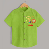 Gift & Rakhi Heart Print Shirt – heart-shaped rakhi with gifts illustration. - LIME GREEN - 0 - 6 Months Old (Chest 23")