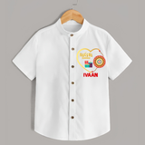 Gift & Rakhi Heart Print Shirt – heart-shaped rakhi with gifts illustration. - WHITE - 0 - 6 Months Old (Chest 23")