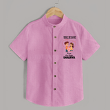 First Rakhi CelebrationBrother Sister Print Shirt – simple baby holding rakhi illustration. - BABY PINK - 0 - 6 Months Old (Chest 23")