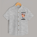 First Rakhi CelebrationBrother Sister Print Shirt – simple baby holding rakhi illustration. - GREY - 0 - 6 Months Old (Chest 23")