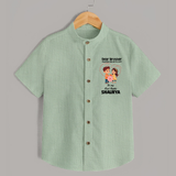 First Rakhi CelebrationBrother Sister Print Shirt – simple baby holding rakhi illustration. - MINT GREEN - 0 - 6 Months Old (Chest 23")