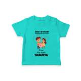 First Rakhi CelebrationBrother Sister Print TShirt – simple baby holding rakhi illustration. - TEAL - 0-5 Months Old (Chest 17")
