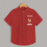 First Rakhi CelebrationBrother Sister Print Shirt – simple baby holding rakhi illustration. - RED - 0 - 6 Months Old (Chest 23")