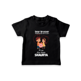 First Rakhi CelebrationBrother Sister Print TShirt – simple baby holding rakhi illustration. - BLACK - 0-5 Months Old (Chest 17")