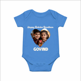 Brother Sister photo printed Romper – photo of two children in festive rakhi attire