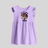 Happy Rakhi Cute Kids Print Baby Frock – boy-girl sitting and tying rakhi illustration. - LILAC - 0 - 3 Months Old (Chest 17")