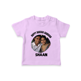 Happy Rakhi Cute Kids Print TShirt – boy-girl sitting and tying rakhi illustration. - LILAC - 0-5 Months Old (Chest 17")
