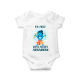 My First Rama Navami – Personalized Baby Romper - WHITE - New Born (Chest 14")