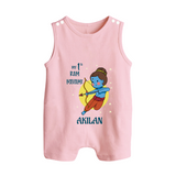 My 1st Ram Navami – Personalized Baby Romper suit - BABY PINK - 0 - 5 Months Old (Chest 18")