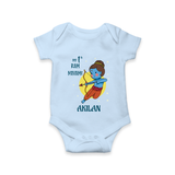 My 1st Ram Navami – Personalized Baby Romper - BABY BLUE - New Born (Chest 14")