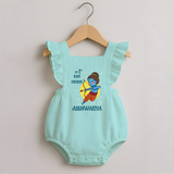 My 1st Ram Navami – Personalized Romper Frock - MINT GREEN - 0 - 3 Months Old (Chest 19")