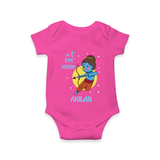 My 1st Ram Navami – Personalized Baby Romper - HOT PINK - New Born (Chest 14")