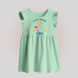 First Ram Navami Celebration Baby Frock - MINT GREEN - 0 - 3 Months Old (Chest 17")