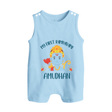 First Ram Navami Celebration Baby Romper suit - BABY BLUE - 0 - 5 Months Old (Chest 18")
