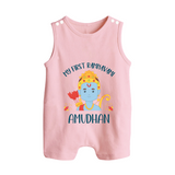First Ram Navami Celebration Baby Romper suit - BABY PINK - 0 - 5 Months Old (Chest 18")