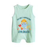 First Ram Navami Celebration Baby Romper suit - MINT GREEN - 0 - 5 Months Old (Chest 18")