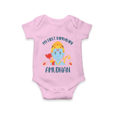 First Ram Navami Celebration Baby Romper - BABY PINK - New Born (Chest 14")