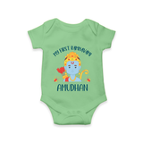 First Ram Navami Celebration Baby Romper - GREEN - New Born (Chest 14")