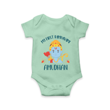 First Ram Navami Celebration Baby Romper - MINT GREEN - New Born (Chest 14")
