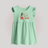 Ram Navami First Festival Baby Frock - MINT GREEN - 0 - 3 Months Old (Chest 17")