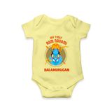 First Ram Navami Devotional Baby Romper - PASTEL YELLOW - New Born (Chest 14")