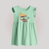 My First Ramnavami – Personalized Baby Frock - MINT GREEN - 0 - 3 Months Old (Chest 17")