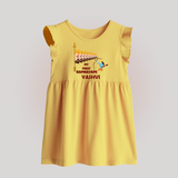 My First Ramnavami – Personalized Baby Frock - PASTEL YELLOW - 0 - 3 Months Old (Chest 17")