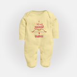 Hindi Ram Navami First Festival Baby Fullbody suit - PASTEL YELLOW - New Born (Chest 7.5")