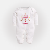 Hindi Ram Navami First Festival Baby Fullbody suit - WHITE - New Born (Chest 7.5")