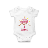 Hindi Ram Navami First Festival Baby Romper - WHITE - New Born (Chest 14")