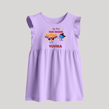 Ram Navami First Celebration Baby Frock - LILAC - 0 - 3 Months Old (Chest 17")