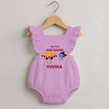 Ram Navami First Celebration Romper Frock - BABY PINK - 0 - 3 Months Old (Chest 19")