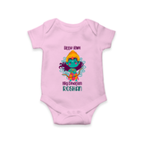 Little Ram Big Devotion Romper | Personalized Romper for Ram Bhakt - BABY PINK - New Born (Chest 14")