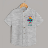 Little Ram Big Devotion Shirt | Personalized Shirt for Ram Bhakt - GREY - 0 - 6 Months Old (Chest 23")