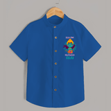 Little Ram Big Devotion – Personalized Kids Shirt - COBALT BLUE - 0 - 6 Months Old (Chest 23")