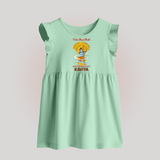 I Am Ram Bhakt, What's Your Super Power Baby Frock | Custom Baby Frock for Ram Bhakt - MINT GREEN - 0 - 3 Months Old (Chest 17")