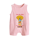 I Am Ram Bhakt, What's Your Super Power Romper Suit | Custom Romper Suit for Ram Bhakt - BABY PINK - 0 - 5 Months Old (Chest 18")