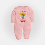 I Am Ram Bhakt, What's Your Super Power Sleep Suit | Custom Sleep Suit for Ram Bhakt - BABY PINK - New Born (Chest 7.5")